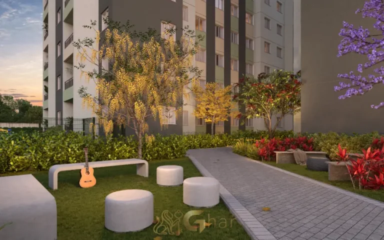 Praça interna do condomínio Cidade Villa Lobos Melodia no Jaguaré