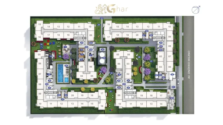 Planta de implantação do condomínio Cidade Villa Lobos Melodia no Jaguaré, São Paulo