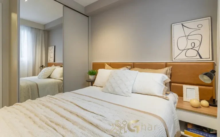 Segundo ângulo do quarto de casal decorado do Cidade Villa Lobos – Soprano