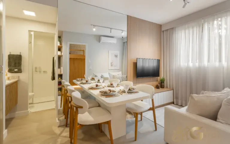 Sala de estar e jantar integradas do Cidade Villa Lobos – Soprano