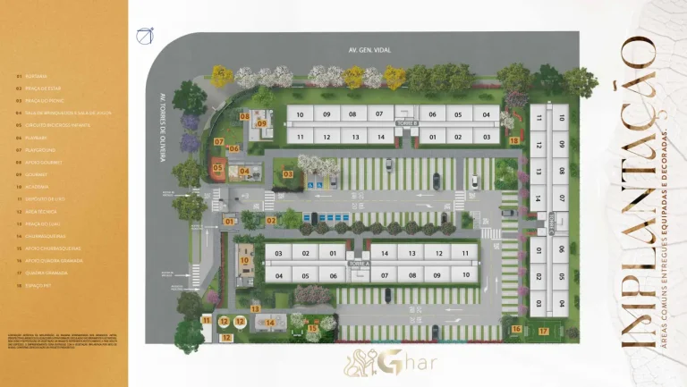 Planta de implantação do térreo com lazer do Cidade Villa Lobos – Soprano