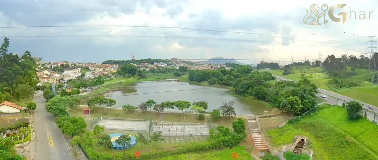 Vista aérea do bairro City América com casas e áreas verdes na Zona Norte de São Paulo