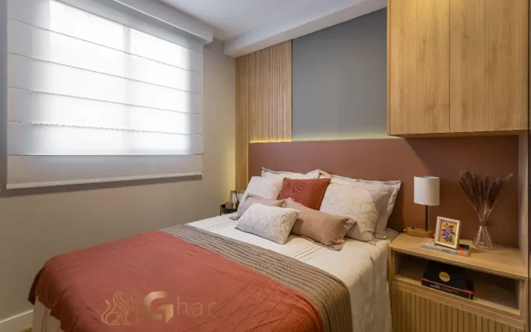 Quarto de casal do apartamento decorado do Cury Square Panamby Residencial Itapaiúna