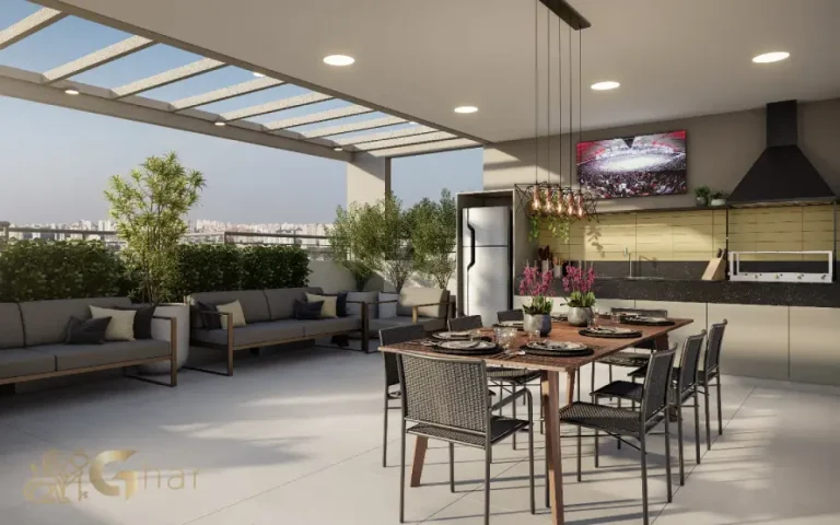 Churrasqueira no rooftop do Cury Square Panamby Residencial Itapaiúna no Panamby