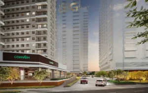 Fachada ativa com lojas do Cury Square Panamby Residencial Itapaiúna no Panamby