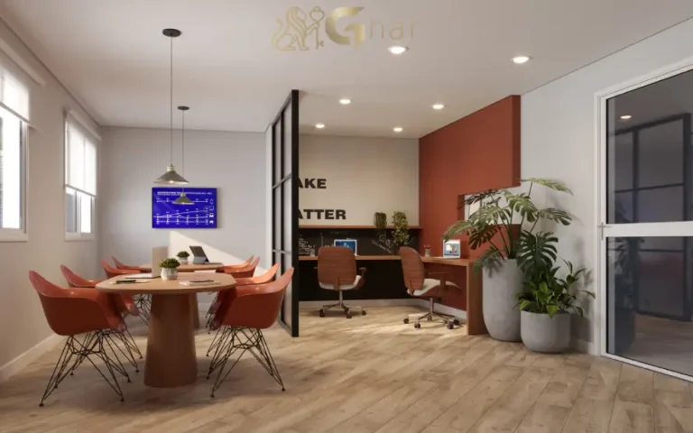 Espaço coworking do condomínio Dez Belenzinho no Belém São Paulo