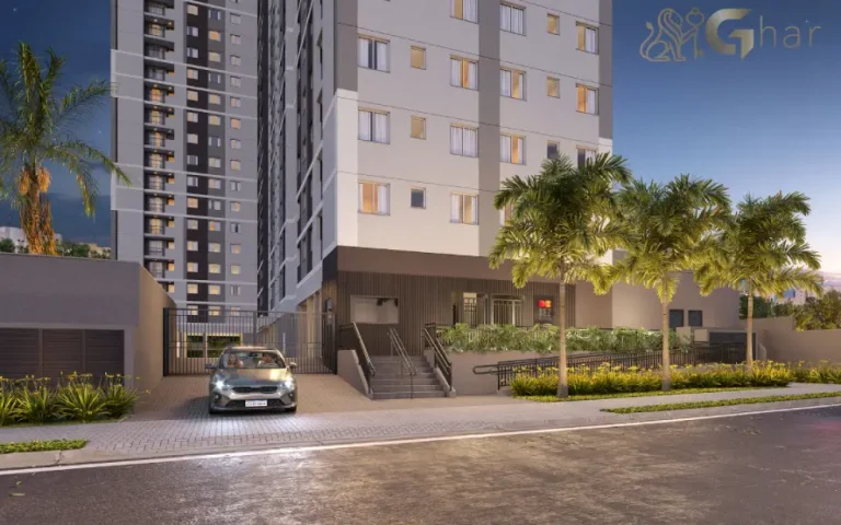 Fachada com portaria e acesso do condomínio Dez Belenzinho no Belém