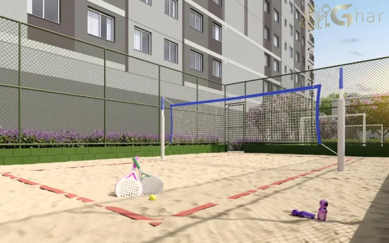 Quadra de beach tennis do condomínio Dez Belenzinho no Belém