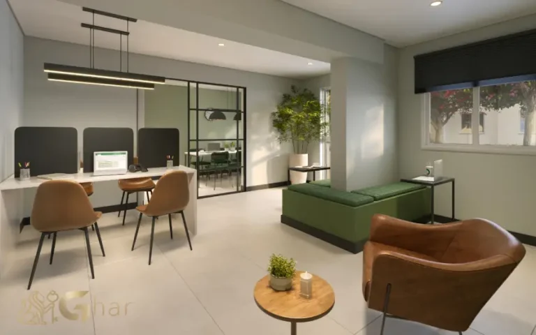 Coworking do condomínio Dez Butantã com espaço para trabalho e estudo