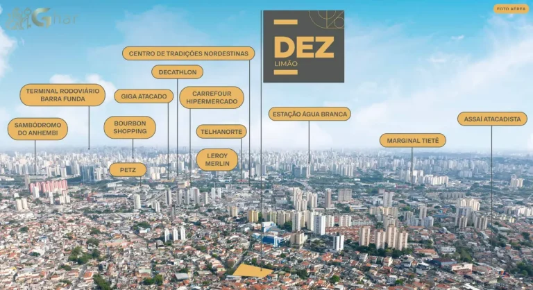 Vista aérea do bairro do Limão com o condomínio Dez Limão em São Paulo