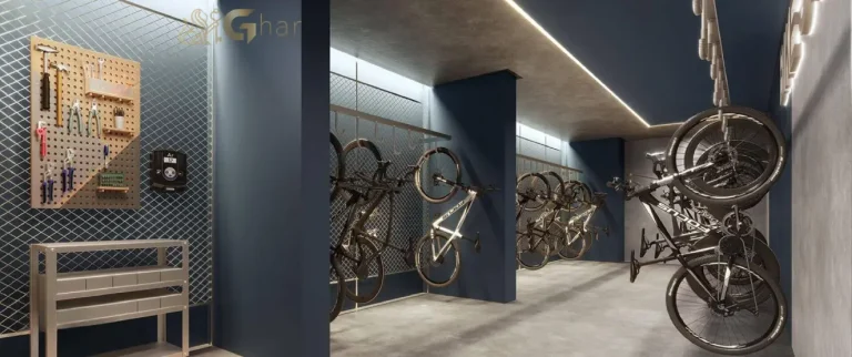 Bicicletário do Evolve Vila Mariana com infraestrutura moderna