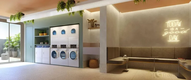 Lavanderia compartilhada no Evolve Vila Mariana