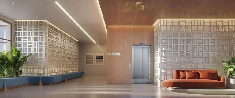 Lobby do condomínio Evolve Vila Mariana com design contemporâneo