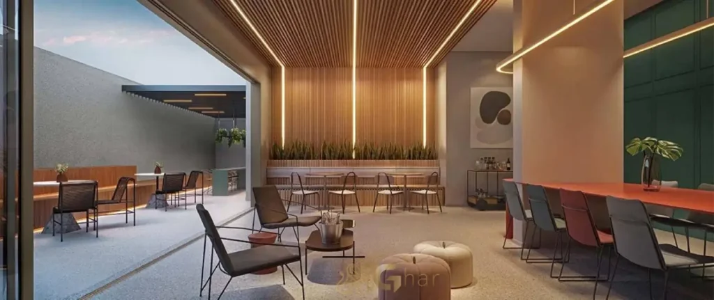 Salão de festas do Evolve Vila Mariana Studios para eventos