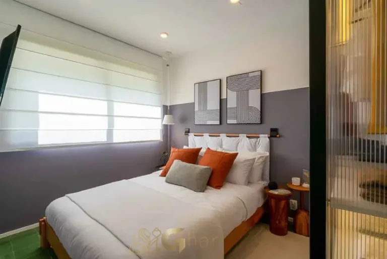 Dormitório do apartamento decorado de 37 m² no Flow by Gafisa