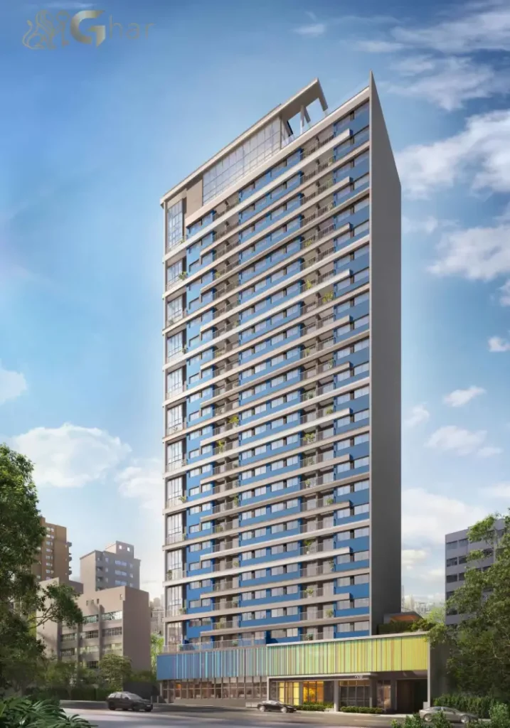 Planta de implantação da cobertura com lazer do Invert Campo Belo Studios, destacando piscina, áreas de convivência e espaços de bem-estar, um dos grandes diferenciais do condomínio no Campo Belo.