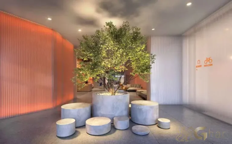 Lobby lounge do Flow by Gafisa na Consolação em São Paulo