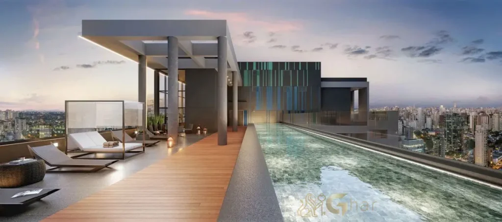 Piscina no rooftop do Flow by Gafisa na Consolação