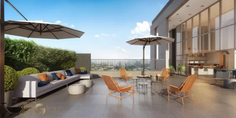Terraço sky do Flow by Gafisa com áreas de convivência na Consolação