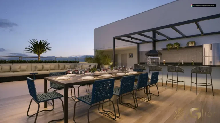 Churrasqueira gourmet do Galleria Santa Marina em condomínio de apartamentos na Água Branca