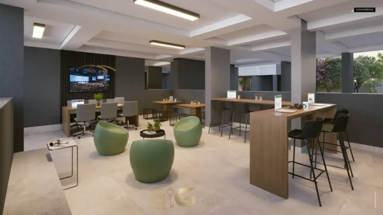 Coworking do Galleria Santa Marina com espaço para trabalho e estudos na Água Branca