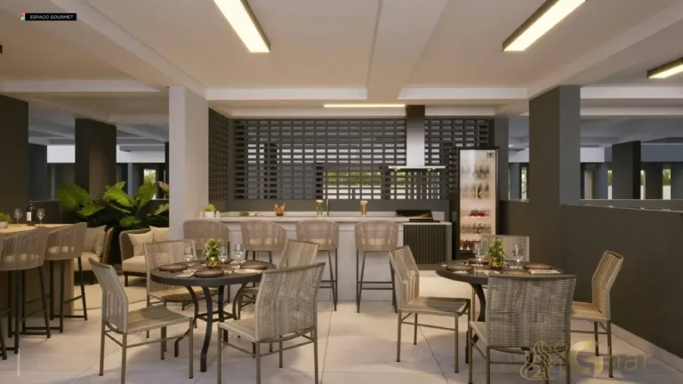 Espaço gourmet do Galleria Santa Marina em condomínio de apartamentos na Água Branca