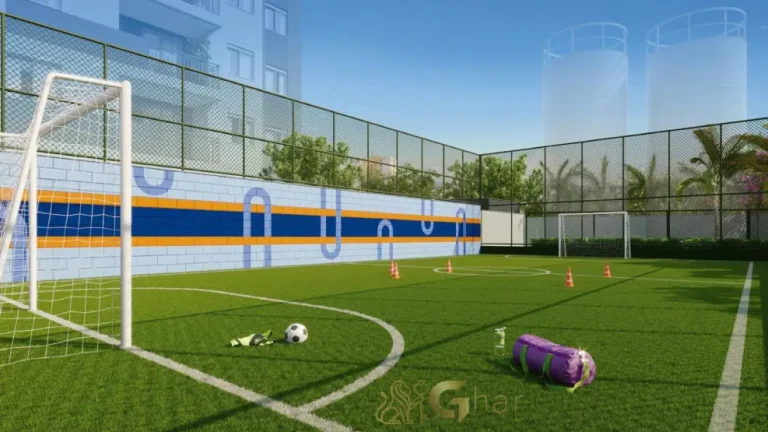 Quadra com grama sintética do Galleria Santa Marina no condomínio da Água Branca