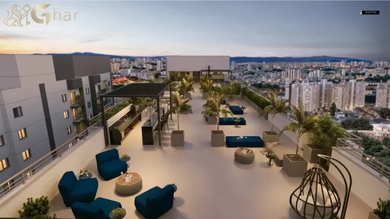 Rooftop do Galleria Santa Marina com áreas de lazer e convivência na Água Branca