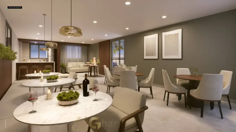 Salão de festas do Galleria Santa Marina para eventos no condomínio da Água Branca