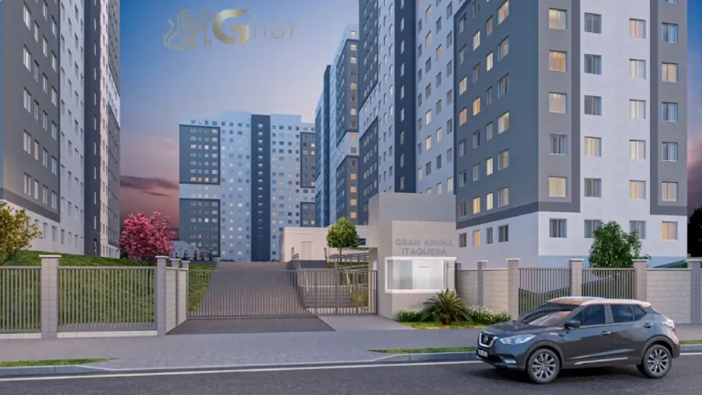 Portaria do condomínio Gran Arena Itaquera com acesso controlado