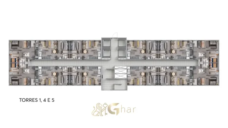 Planta de implantação das torres do condomínio Gran Arena Itaquera