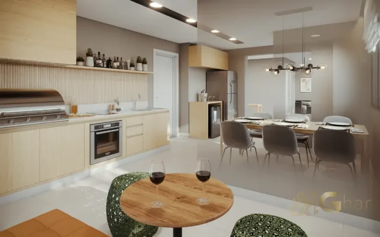 Churrasqueira interna do condomínio Guedala Park Premium no Jardim Guedala