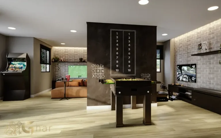 Salão de jogos do condomínio Guedala Park Premium no Jardim Guedala