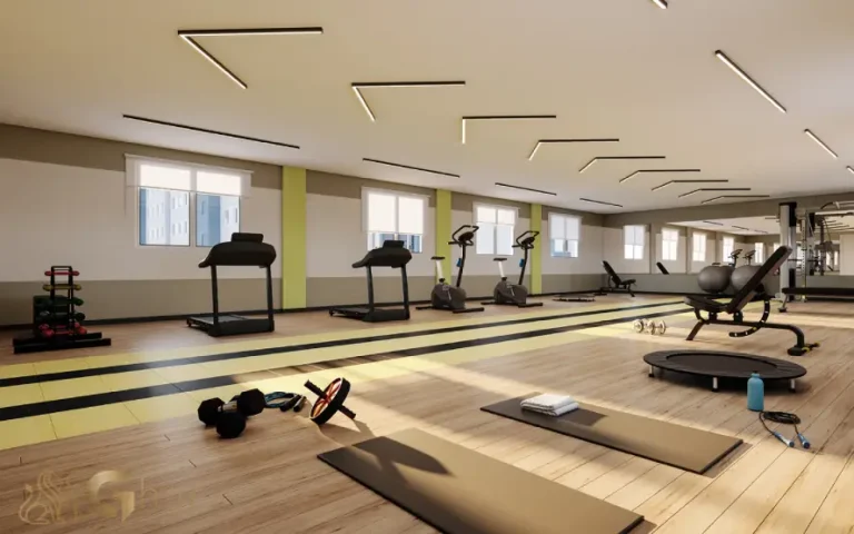 Academia fitness do condomínio Guido Parque Nações Unidas em Santo Amaro