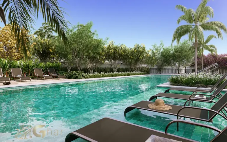 Piscina do condomínio Guido Parque Nações Unidas em Santo Amaro