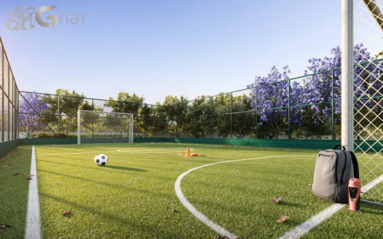 Quadra de grama sintética do condomínio Guido Parque Nações Unidas em Santo Amaro