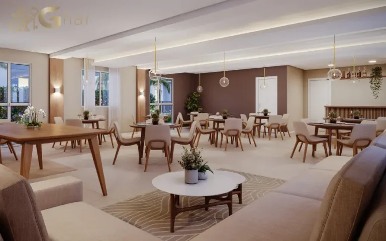 Salão de festas do condomínio Guido Parque Nações Unidas em Santo Amaro