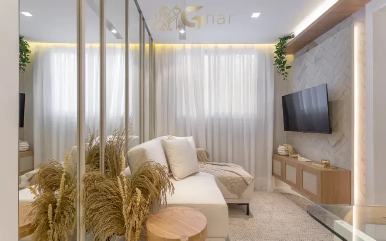 Sala de TV do apartamento decorado no Guido Parque Santo Amaro em Santo Amaro São Paulo