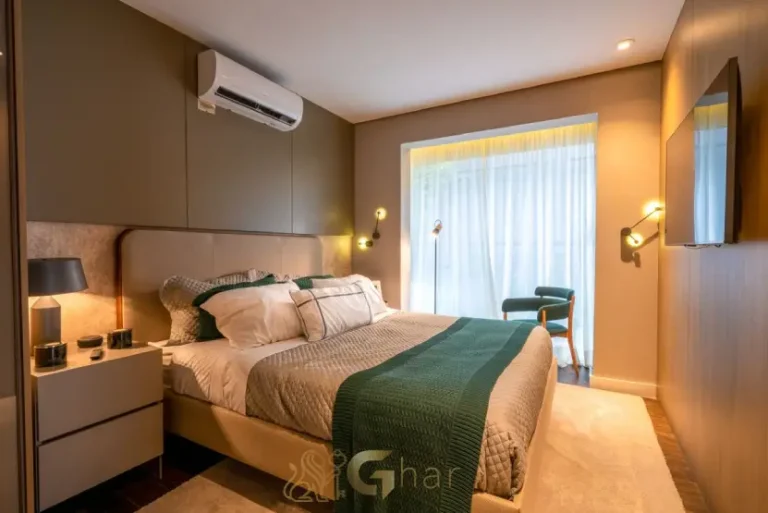 Quarto do apartamento decorado de 153 m² no Ibirapuera Park Houses