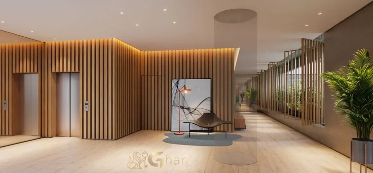 Lobby elegante do Ibirapuera Park Houses em Moema