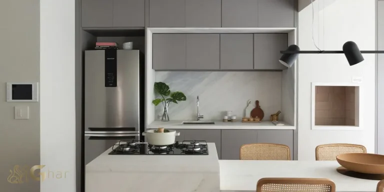 Cozinha do apartamento decorado 105m² no Invert Campo Belo com layout moderno