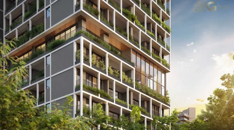 Detalhes da fachada do Invert Campo Belo com acabamento premium