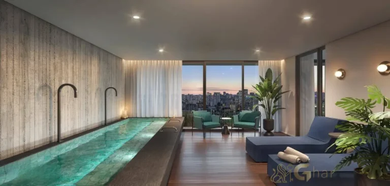 Área wellness do Invert Campo Belo com espaços integrados de relaxamento