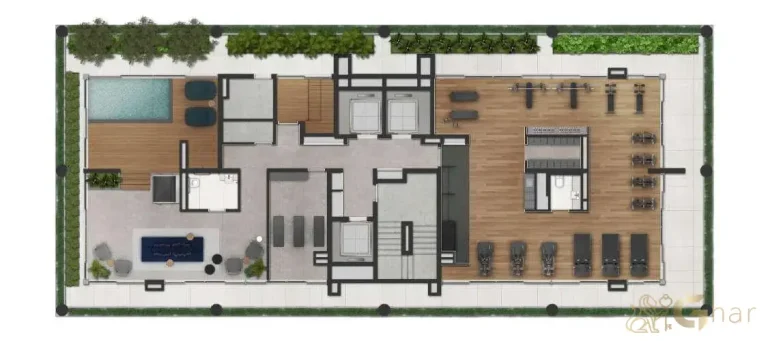 Planta de implantação do 12º pavimento do Invert Campo Belo