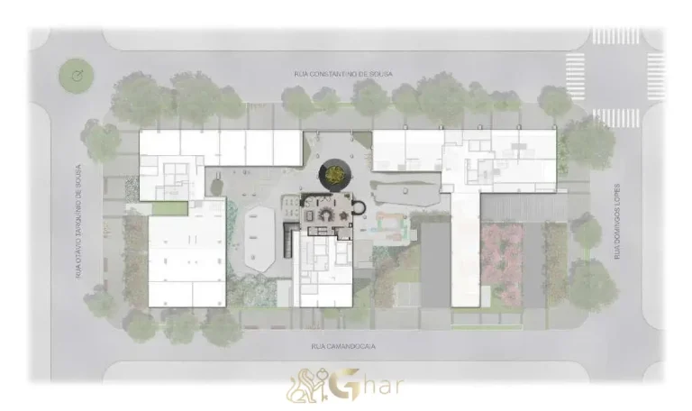 Planta de implantação do mezanino do Invert Campo Belo