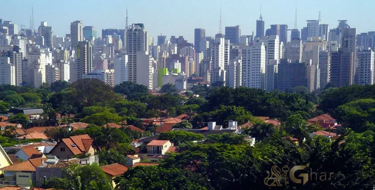 Vista aérea do Jardim Paulista com casas e prédios residenciais na Zona Oeste de São Paulo