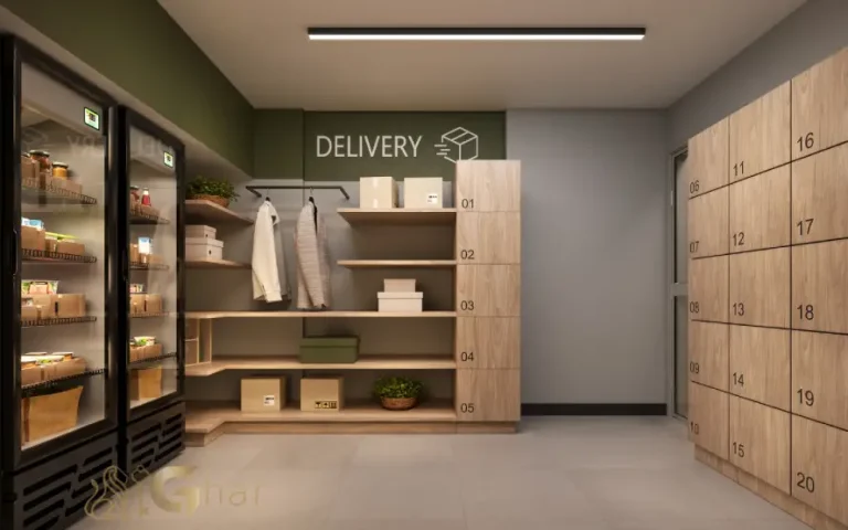 Espaço delivery do condomínio Like Campo Limpo para recebimento de encomendas