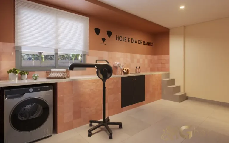 Pet care do condomínio Like Campo Limpo com espaço dedicado aos cuidados dos pets