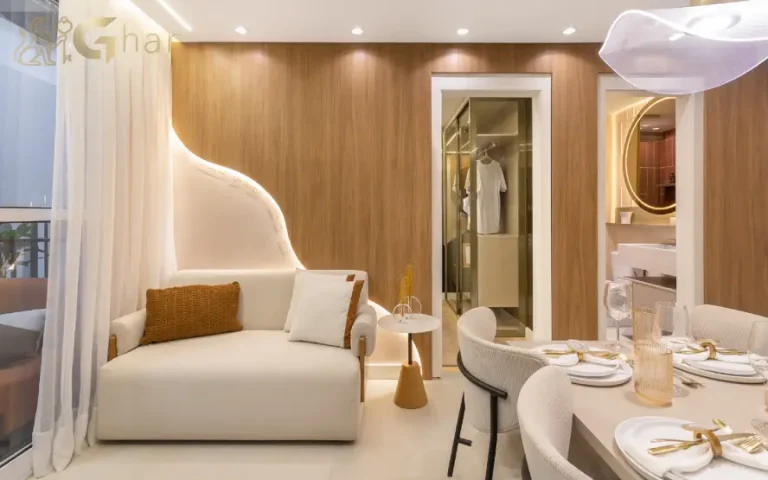 Living integrado do apartamento decorado no Live Campo Limpo