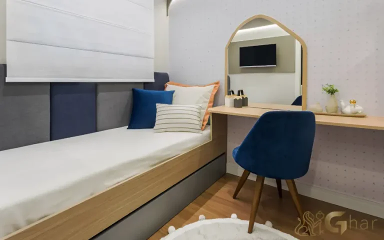 Quarto de solteiro do apartamento decorado Mérito Barra Funda com layout funcional